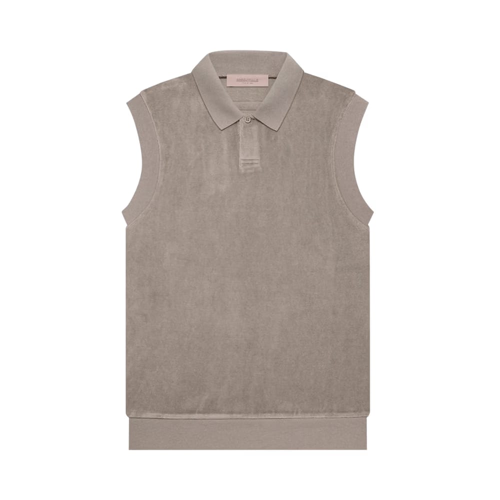 Fear of God Essentials Velour Sleeveless Polo Desert Taupe