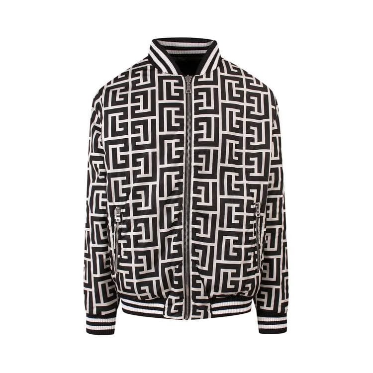 Balmain Reversible Maxi Monogram Jacket Ivoire/Noir