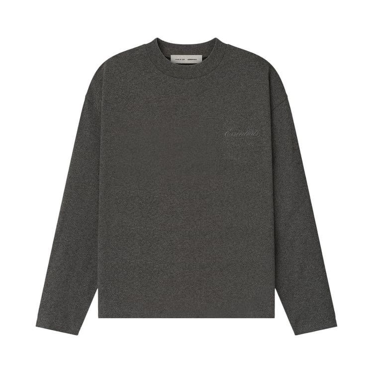 Fear of God Essentials Embroidered Classic Fit Long-Sleeve Charcoal Heather