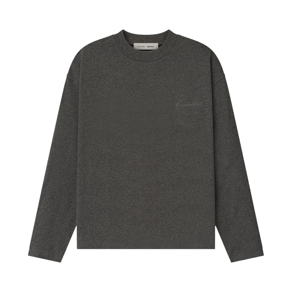 Fear of God Essentials Embroidered Classic Fit Long-Sleeve Charcoal Heather
