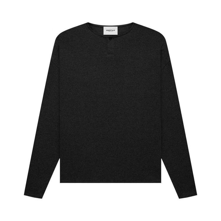 Fear of God Essentials Thermal Henley Long-Sleeve Black