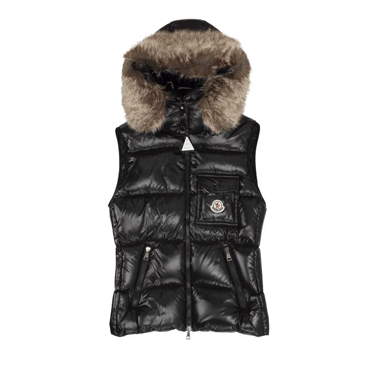 Moncler Balabio Faux Fur Vest Black