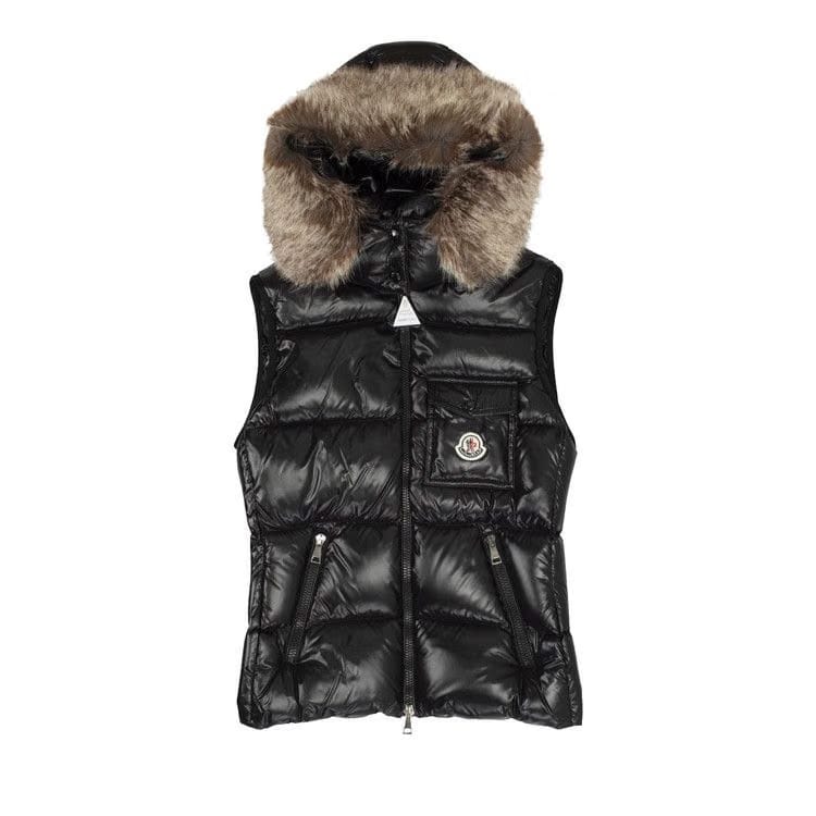 Moncler Balabio Faux Fur Vest Black