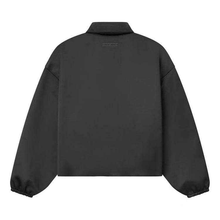 Fear of God Essentials Bonded Satin Zip-Up Bomber Jacket Jet Black