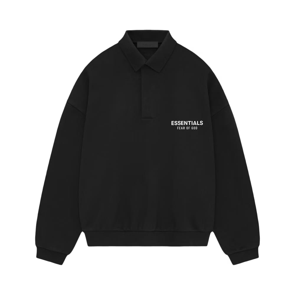 Fear of God Essentials Fleece Polo Black