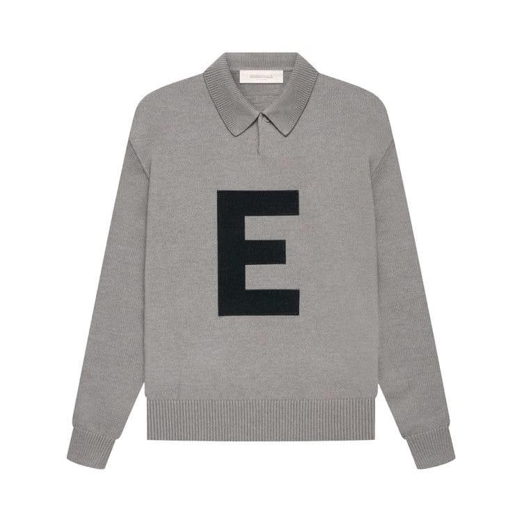 Fear of God Essentials Kids Big E Knit Polo Dark Oatmeal