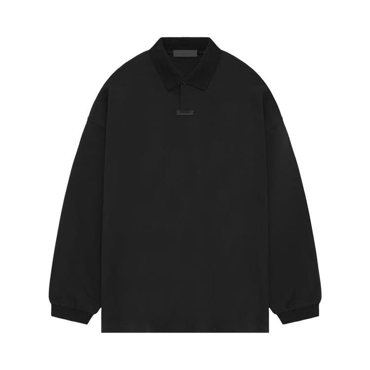 Fear of God Essentials Pique Long-Sleeve Polo Black