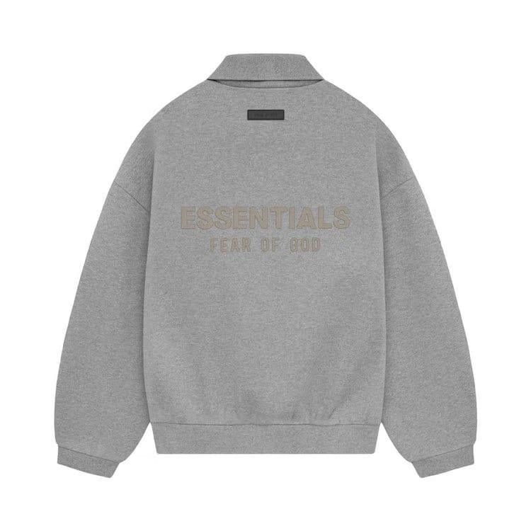 Fear of God Essentials Long-Sleeve Polo Dark Heather Oatmeal