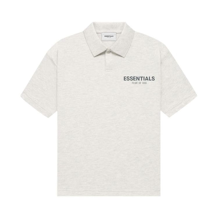 Fear of God Essentials Kids Shorts-Sleeve Polo Light Heather Oatmeal