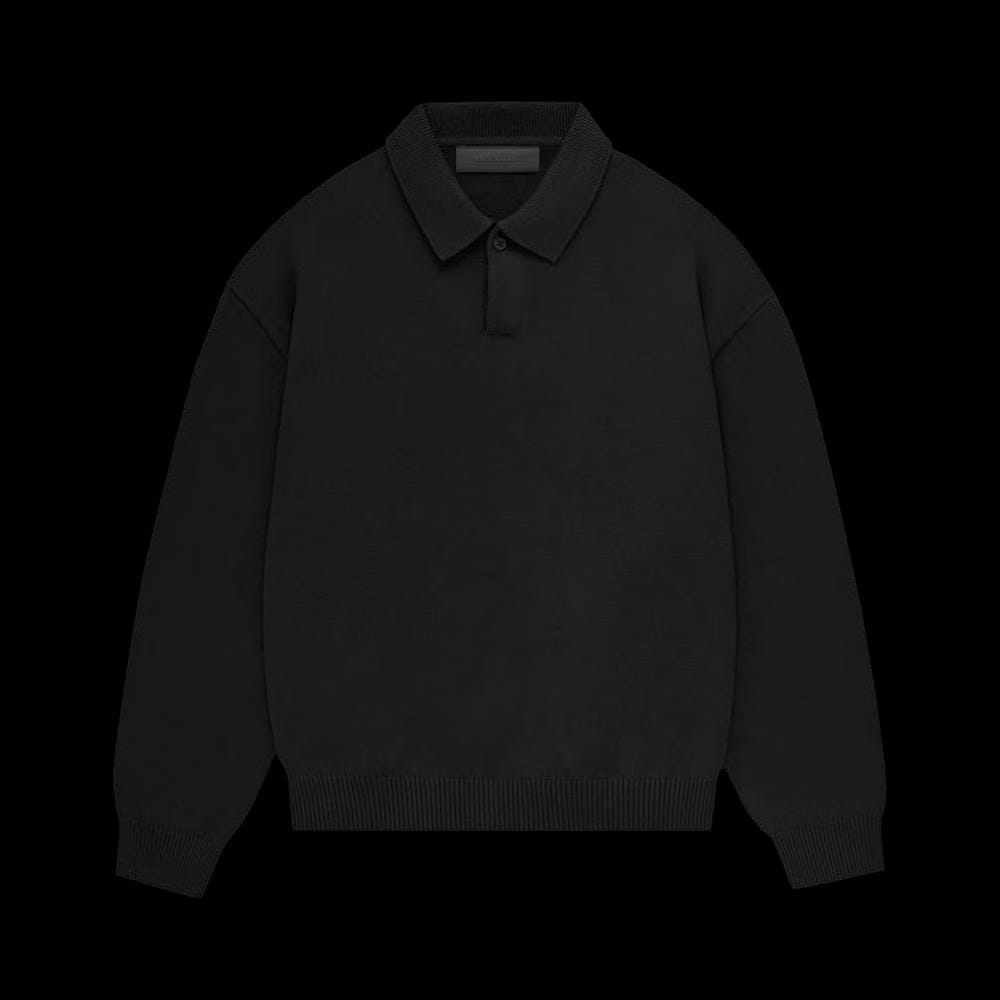 Fear of God Essentials Kids Knit Polo Jet Black