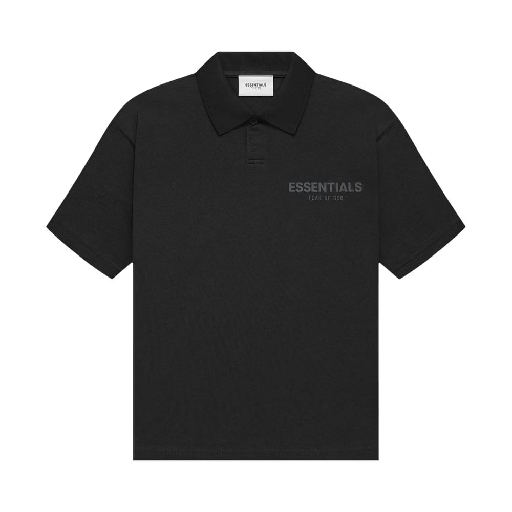 Fear of God Essentials Kids Shorts-Sleeve Polo Black