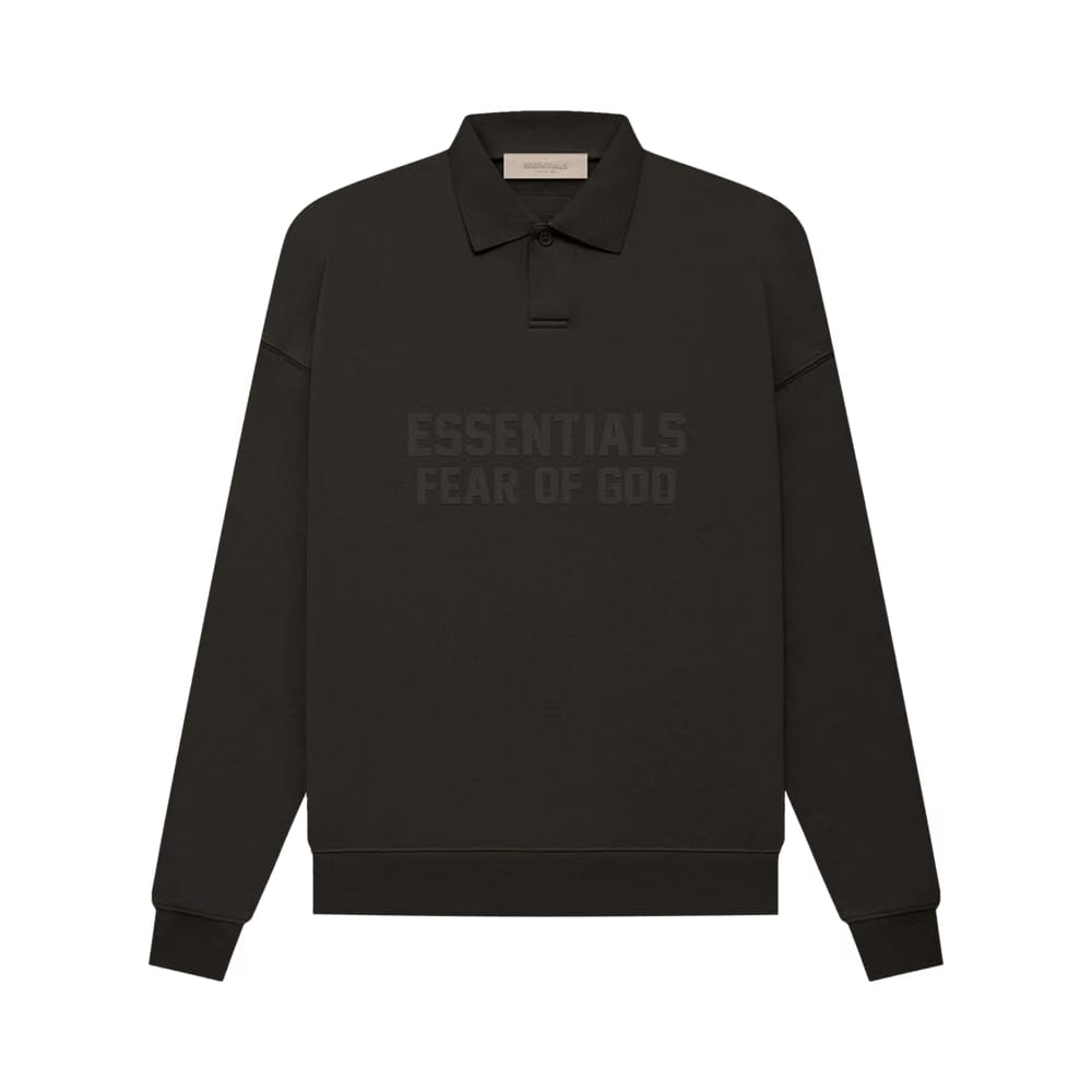 Fear of God Essentials Long-Sleeve Polo Off Black