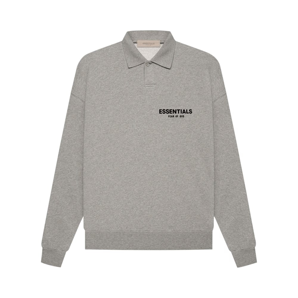 Fear of God Essentials Long-Sleeve Polo Dark Oatmeal