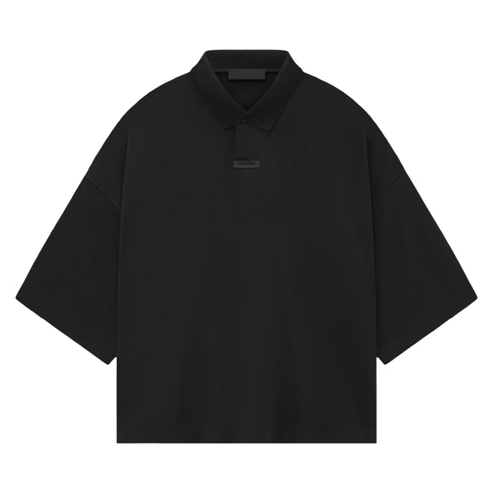 Fear of God Essentials Pique Cropped Polo Black