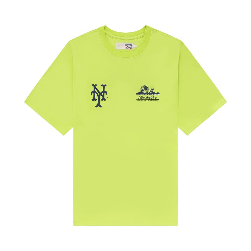 Aimé Leon Dore x New York Mets Unisphere T-Shirt Acid Lime