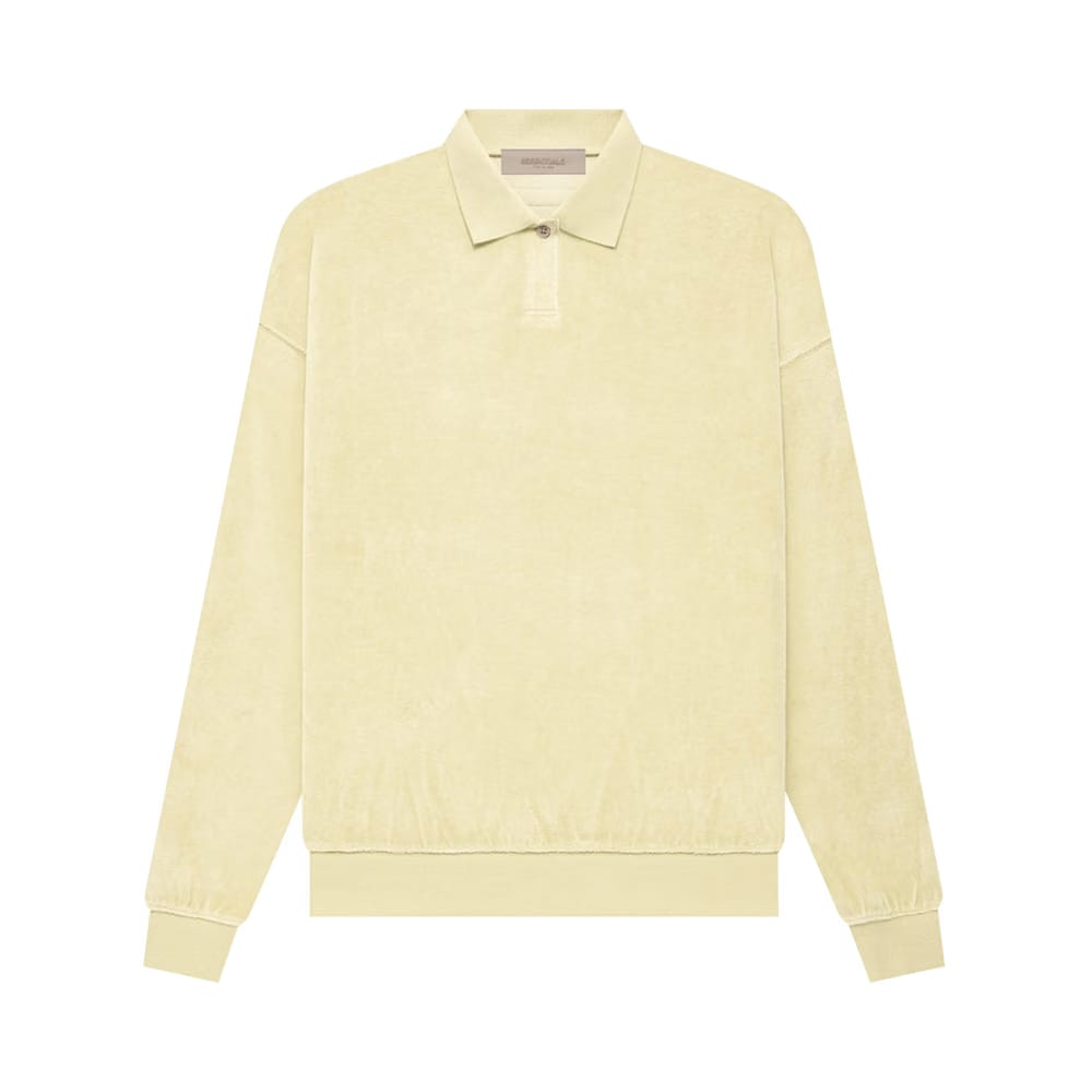 Fear of God Essentials Velour Long-Sleeve Polo Canary