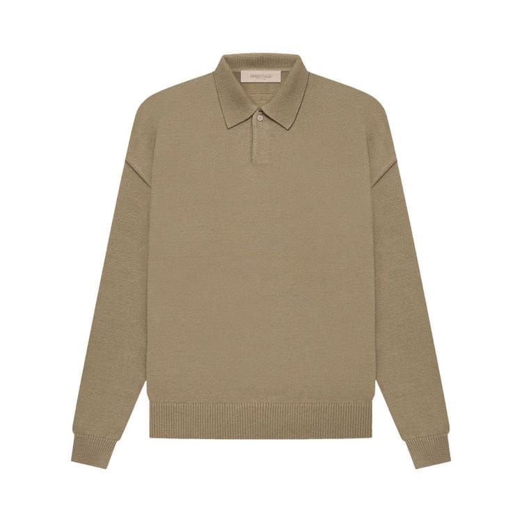 Fear of God Essentials Knit Long-Sleeve Polo Oak
