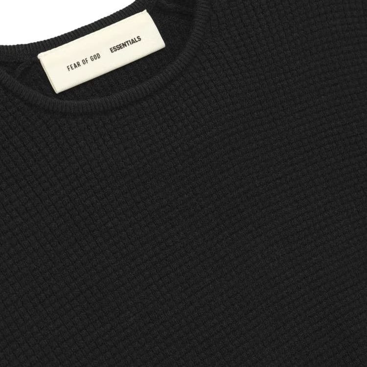 Fear of God Essentials Waffle Long-Sleeve Top Vintage Black