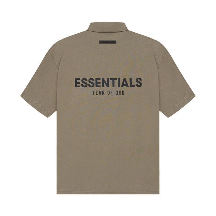 Fear of God Essentials Shorts-Sleeve Polo Taupe