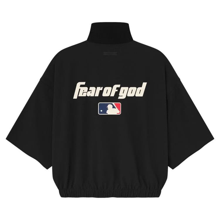 Fear of God Essentials MLB 3/4 Sleeve Half Zip Jacket Black