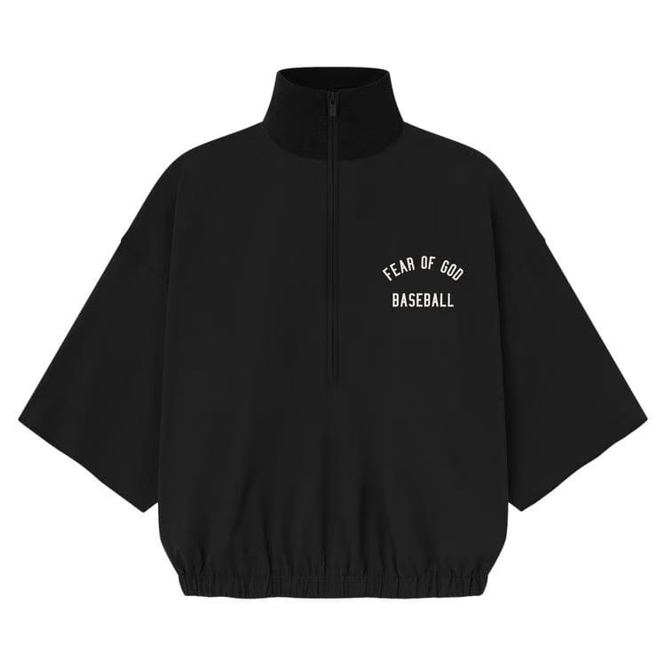Fear of God Essentials MLB 3/4 Sleeve Half Zip Jacket Black