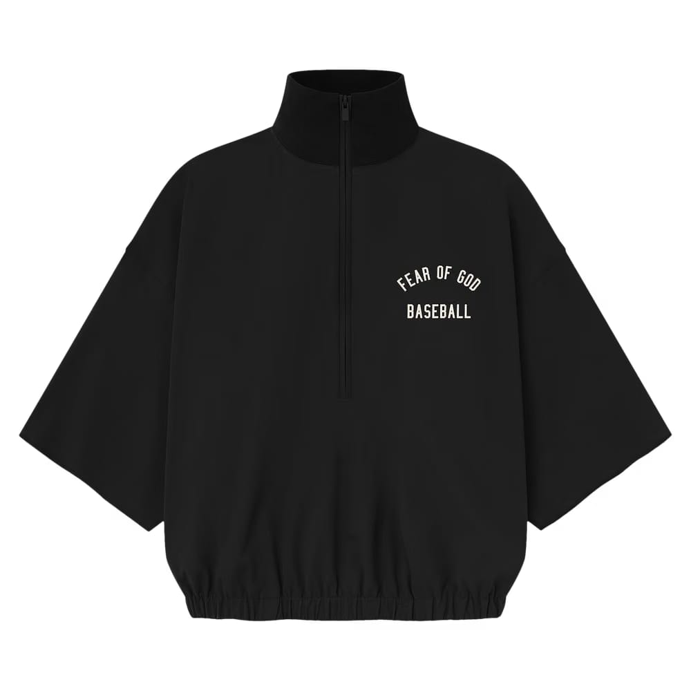 Fear of God Essentials MLB 3/4 Sleeve Half Zip Jacket Black
