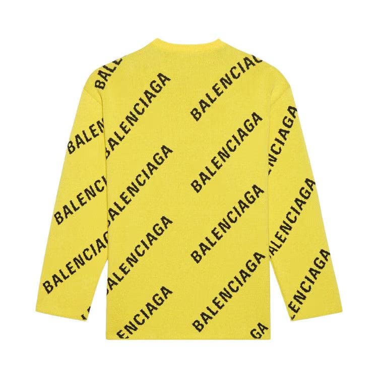 Balenciaga Allover Logo Crewneck Yellow/Black