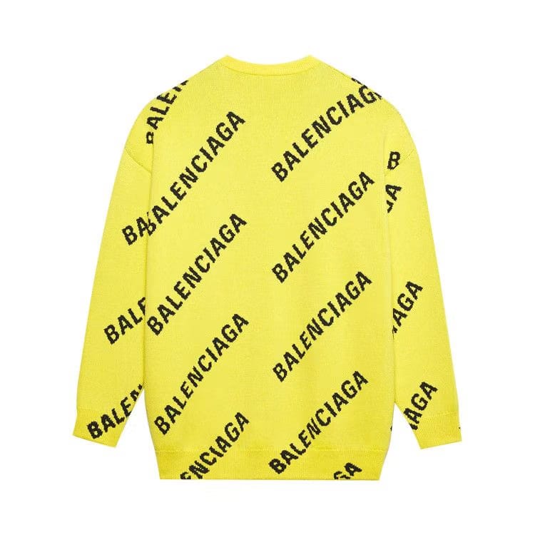 Balenciaga Allover Logo Crewneck Yellow/Black