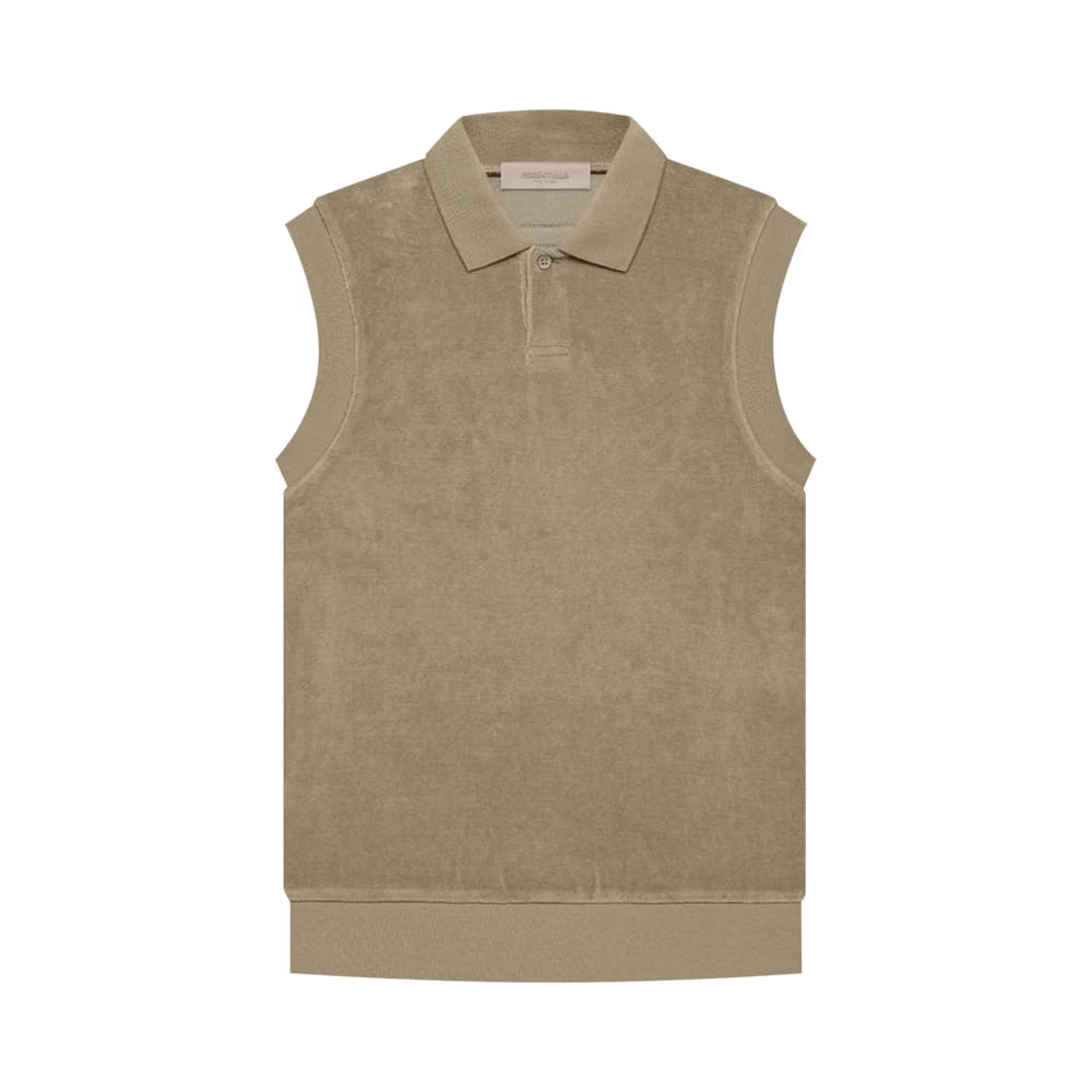 Fear of God Essentials Velour Sleeveless Polo Oak