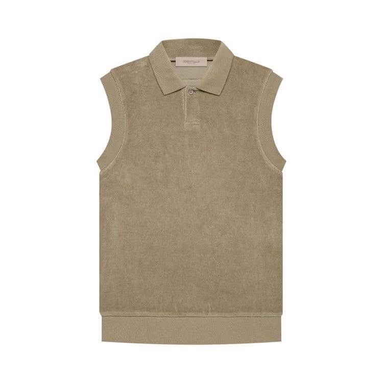 Fear of God Essentials Velour Sleeveless Polo Oak