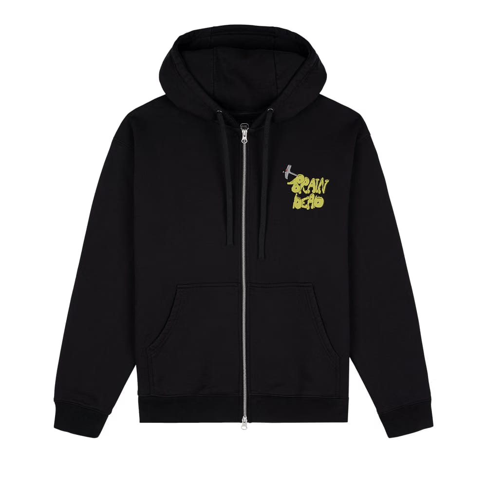 Brain Dead Stoned Head Zip Hoodie Black