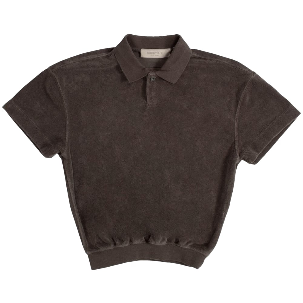 Fear of God Essentials Kids Shorts-Sleeve Polo Off Black