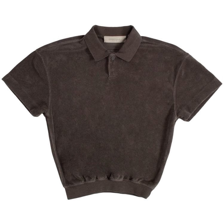 Fear of God Essentials Kids Shorts-Sleeve Polo Off Black