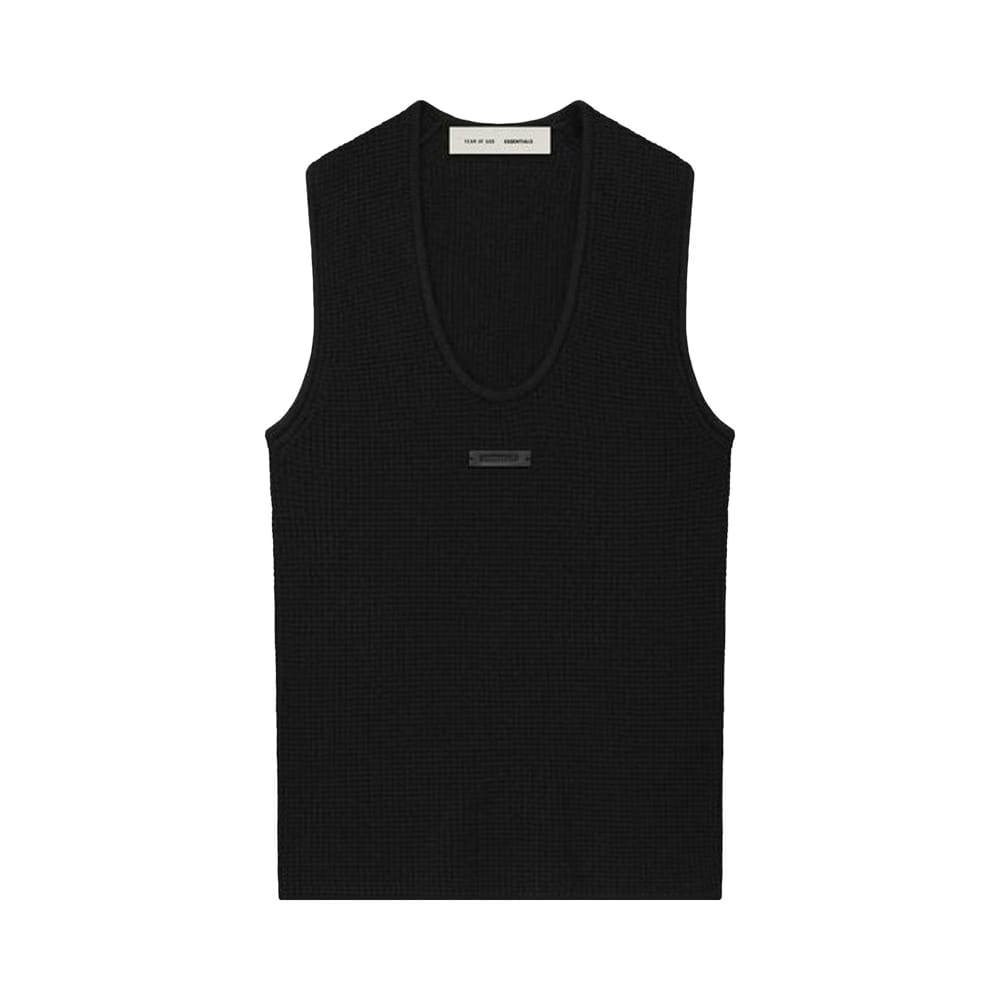 Fear of God Essentials Waffle Tank Vintage Black