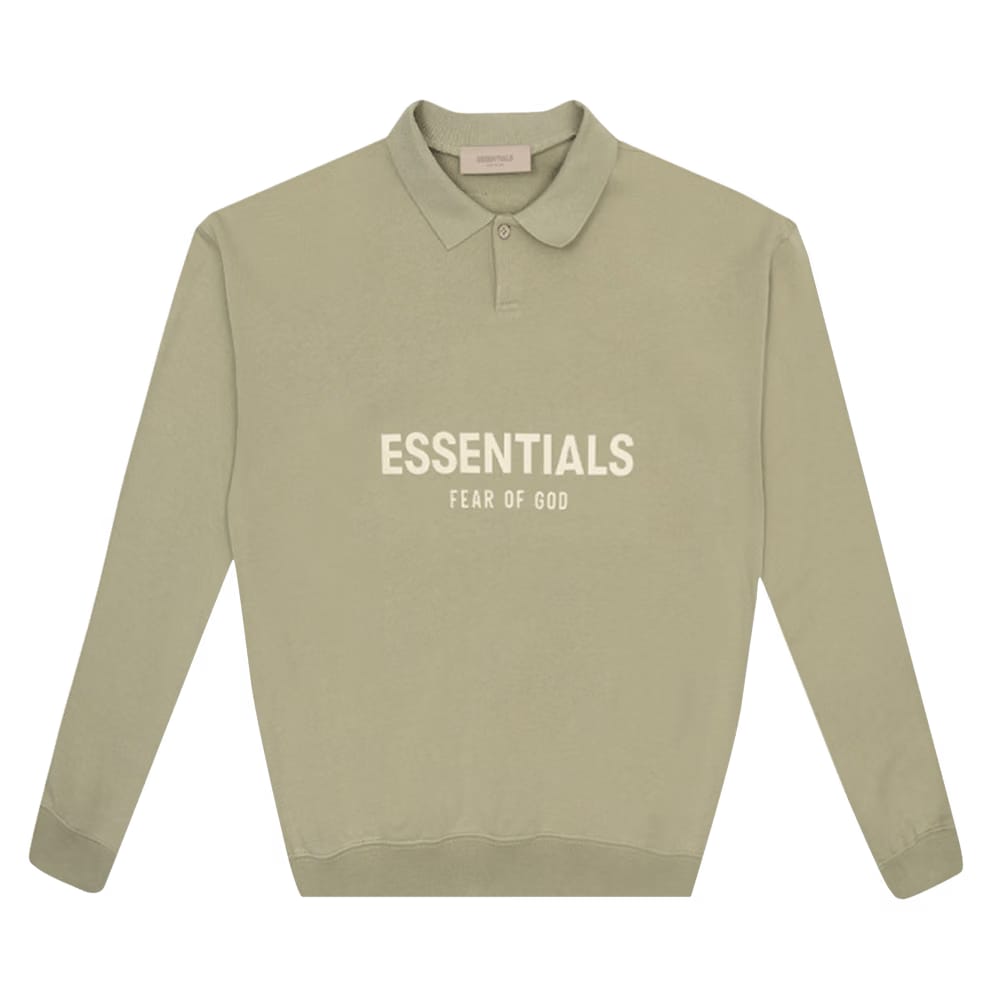 Fear of God Essentials Kids Long-Sleeve Polo Seafoam