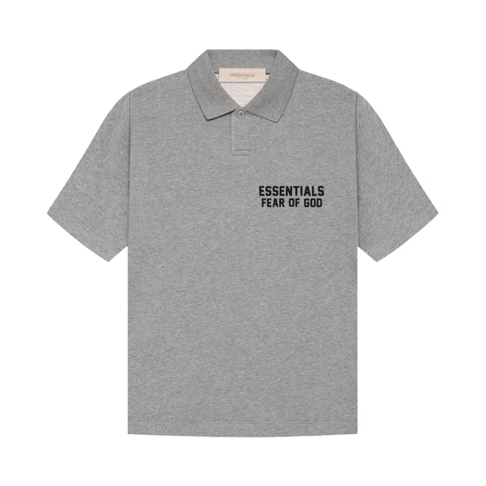 Fear of God Essentials Kids Shorts-Sleeve Polo Dark Oatmeal