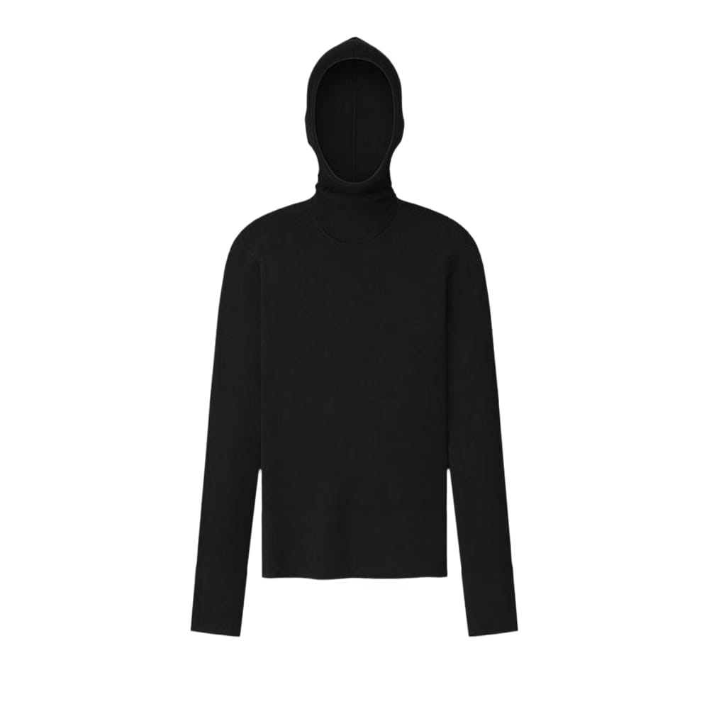 Fear of God Essentials Long-Sleeve Hooded Rib Top Vintage Black