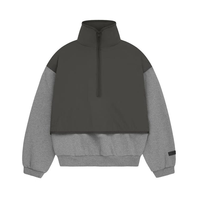 Fear of God Essentials Kids Nylon Fleece Mockneck Sweater Dark Heather Oatmeal/Ink