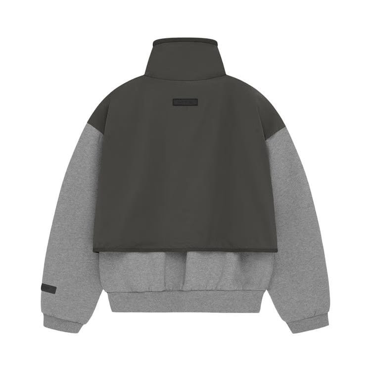 Fear of God Essentials Kids Nylon Fleece Mockneck Sweater Dark Heather Oatmeal/Ink