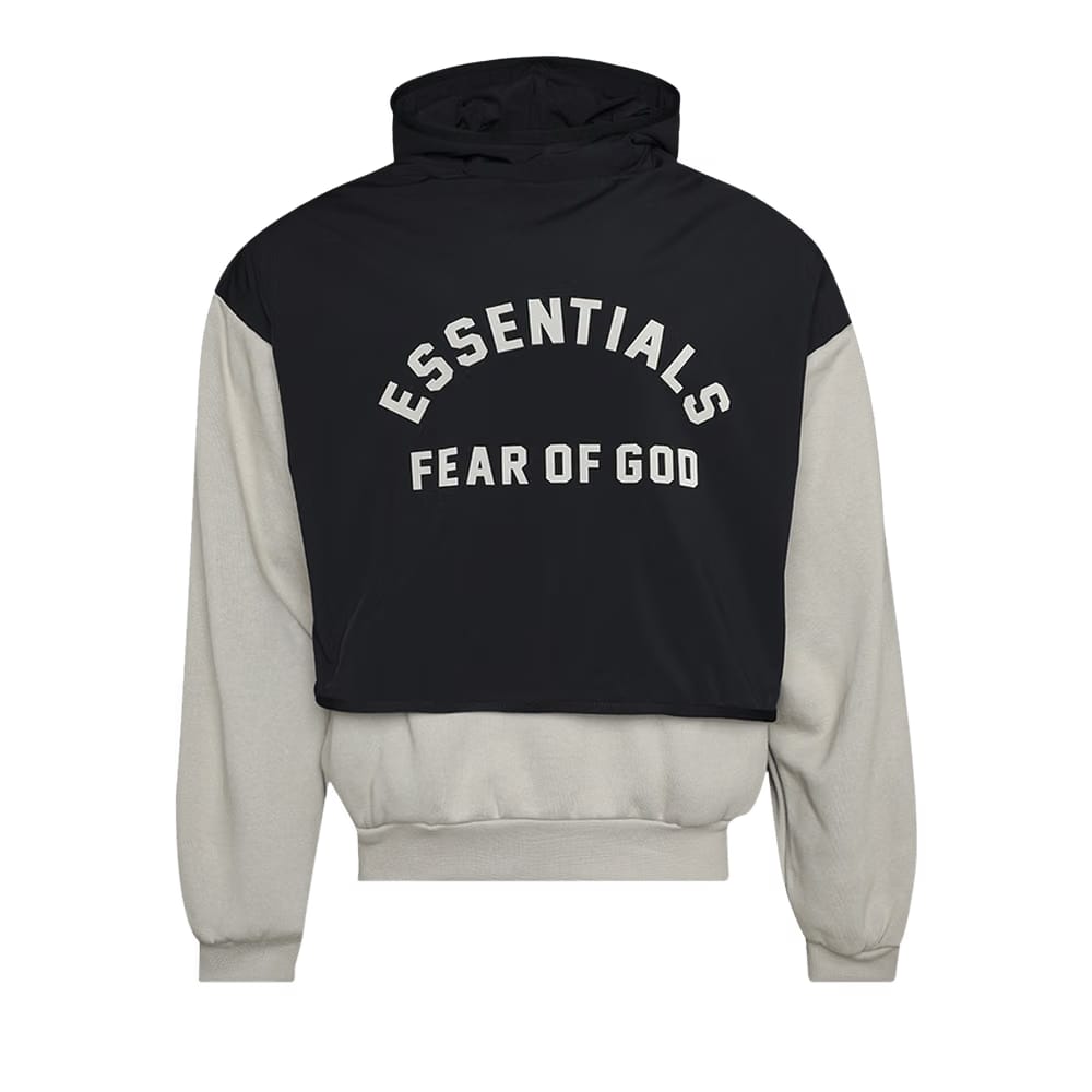 Fear of God Essentials Nylon Fleece Hooded Sweater Seal/Jet Black