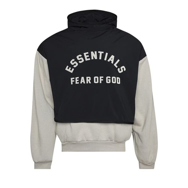 Fear of God Essentials Nylon Fleece Hooded Sweater Seal/Jet Black