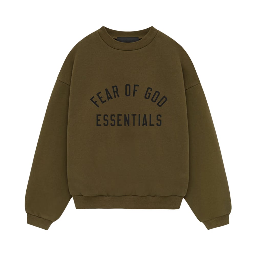 Fear of God Essentials Kids Fleece Crewneck Olive