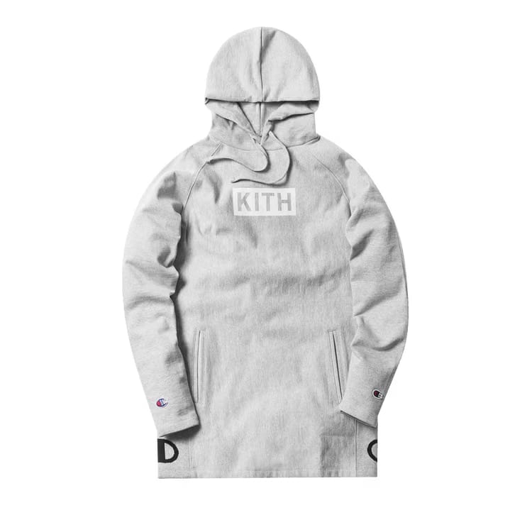 Kith x Champion Extended Hoodie Heather Grey