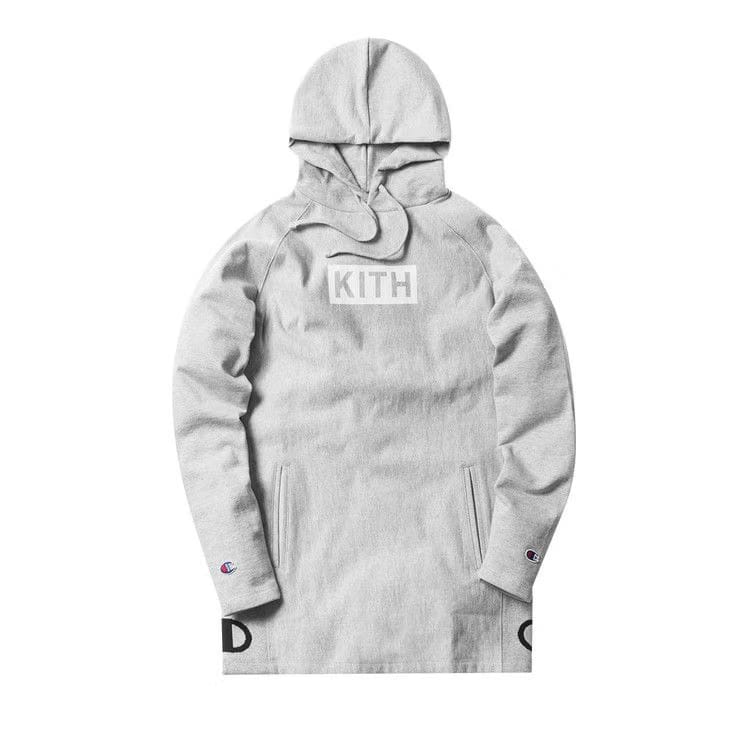 Kith x Champion Extended Hoodie Heather Grey
