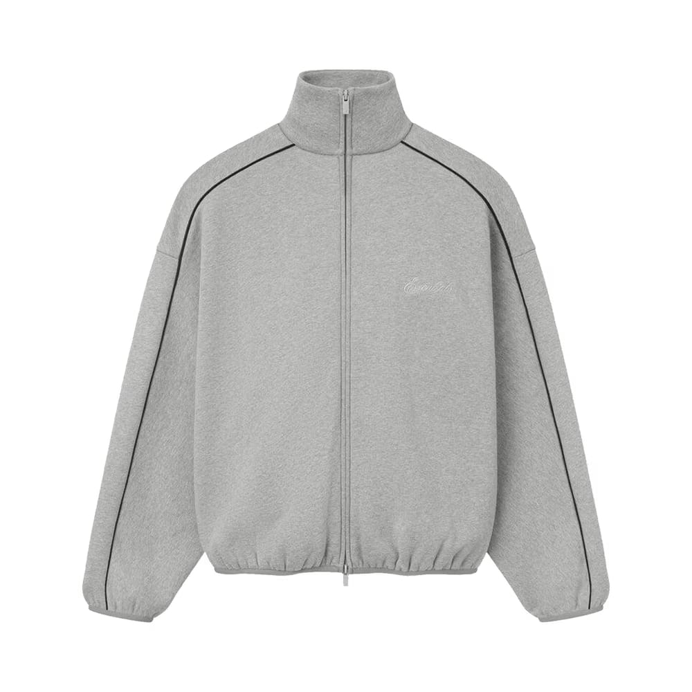 Fear of God Essentials Modern Track Jacket With Piping Concrete Heather/Black