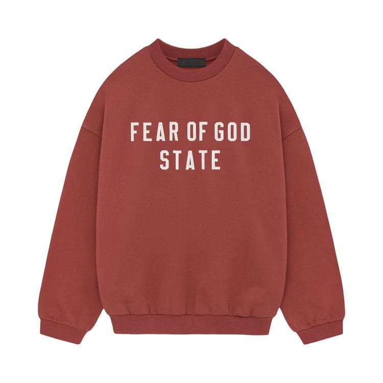 Fear of God Essentials Heavy Fleece Crewneck Crimson