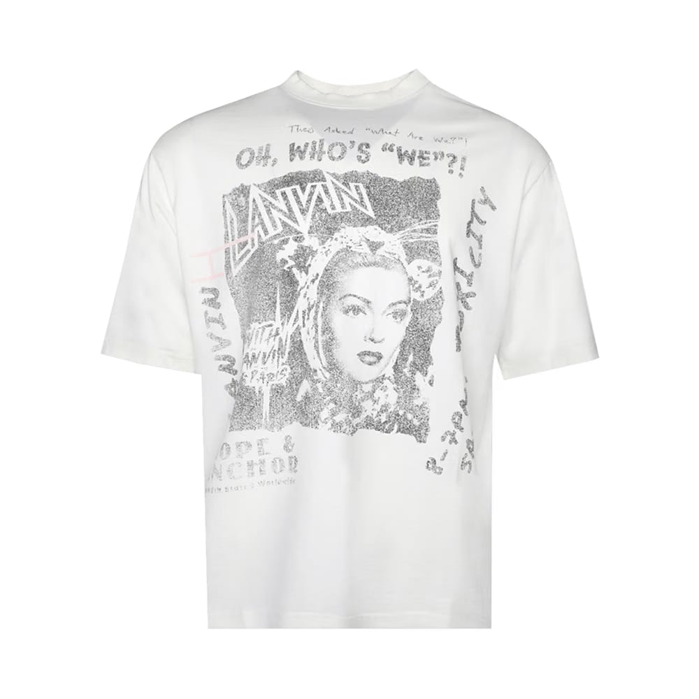 Lanvin Printed T-Shirt-Shirt White Mustang