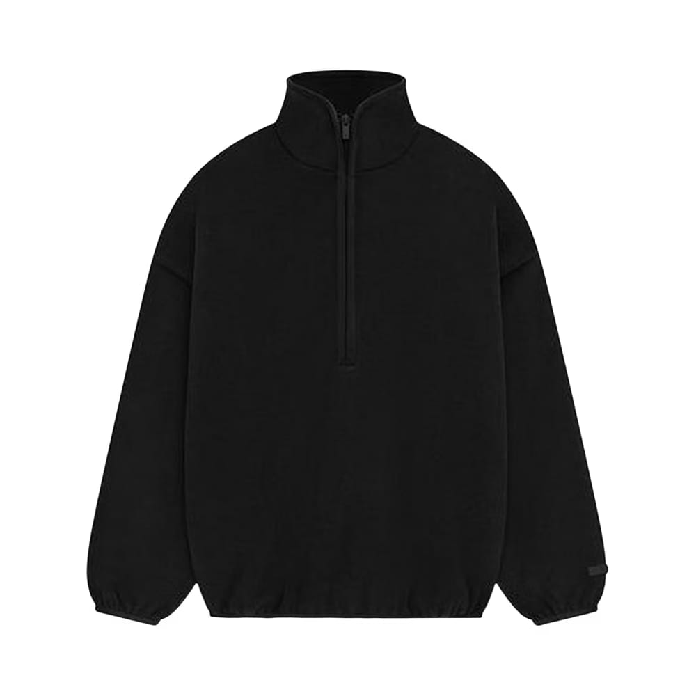 Fear of God Essentials Brushed Half Zip Pull Over Black