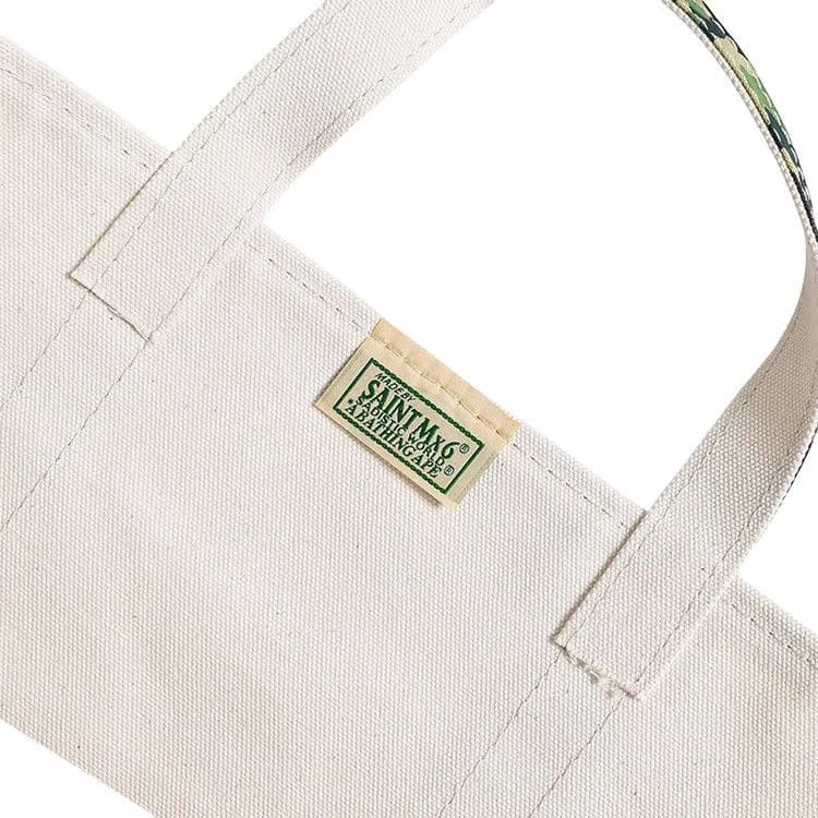 Saint Michael x BAPE Large Tote Bag White/Camo