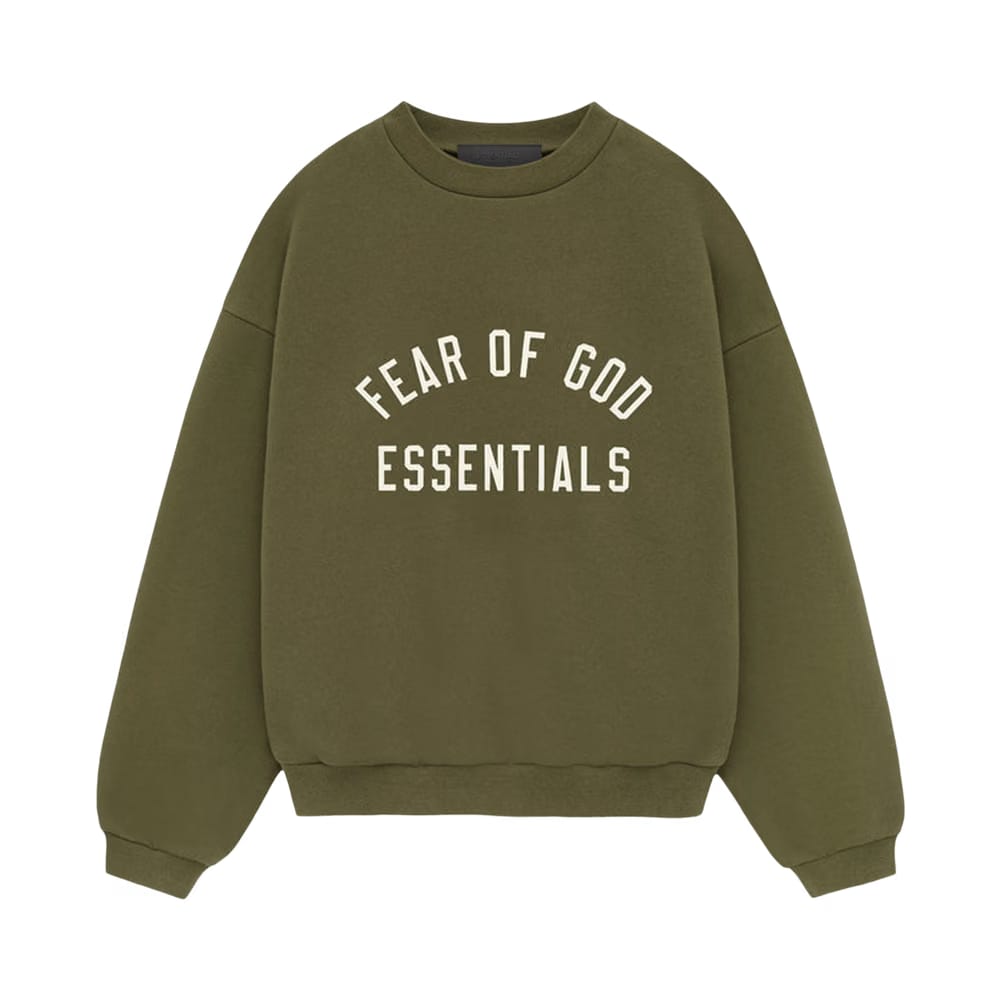 Fear of God Essentials Kids Fleece Crewneck Military